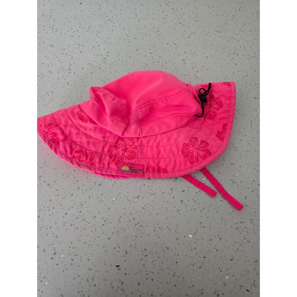 Sun Protection Zone Girls 50+ UPF Pink Hibiscus Summer Hat One Size 50-54 Cm